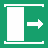 E033 - ISO 7010 - Panneau Faire coulisser la porte vers la droite pour ouvrir