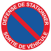 Sticker Panneau Défense de Stationner Sortie de Véhicules
