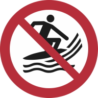 P059- ISO 7010 - Panneau Pratique du surf interdite