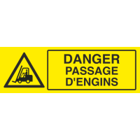 Panneau Danger passage d'engins