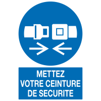 Panneau Mettez votre ceinture de sécurité