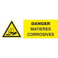 Panneau Danger matieres corrosives