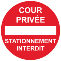 Sticker Panneau Cour Privée Stationnement Interdit