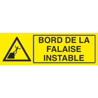 Panneau Bord de la falaise instable