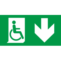 Panneau Sortie de decours handicapé bas