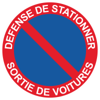 Sticker Panneau Défense de Stationner Sortie de Voitures