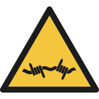W033- ISO 7010 - Panneau Danger, Fil barbelé
