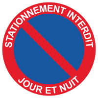 Sticker Panneau Stationnement Interdit Jour et Nuit