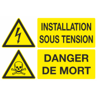 Panneau Installation sous tension danger de mort