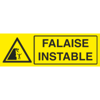 Panneau Falaise instable