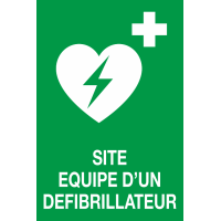 Panneau Site equipé d'un defibrilateur