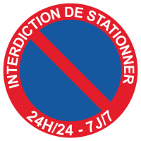 Sticker Panneau Interdiction de Stationner 24H/24 - 7J/7 Dépanneuse