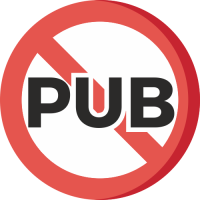 Sticker STOP PUB rond