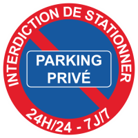 Sticker Panneau Interdiction de Stationner Parking Privé Bleu