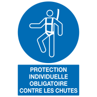 Panneau Protection individuelle obligatoire contre les chutes