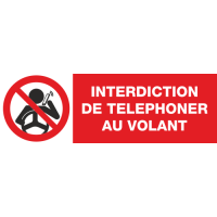 Panneau Interdiction de téléphoner au volant