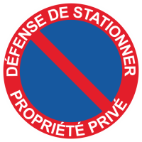 Sticker Panneau Défense de Stationner Propriété Privée