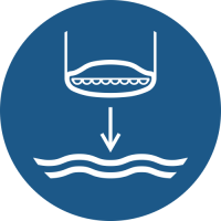 M039- ISO 7010 - Panneau Abaisser l’embarcation de sauvetage à l’eau dans l’ordre de lancement