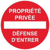 Sticker Panneau Propriété Privée Défense D'entrer