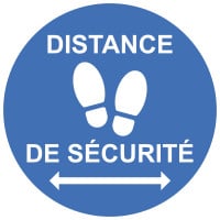 Autocollant Rond Distance Sécurité COVID-19 2