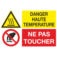 Panneau Danger haute température ne pas toucher