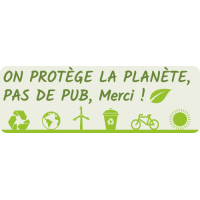 Sticker Stop Pub Écologie On Protège la Planète