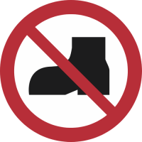 P060- ISO 7010 - Panneau Chaussures d’extérieur interdites