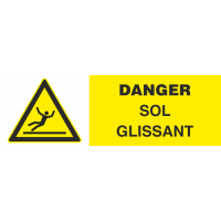 Panneau Danger sol glissant