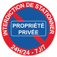 Sticker Panneau Interdiction de Stationner Propriété Privée Bleu
