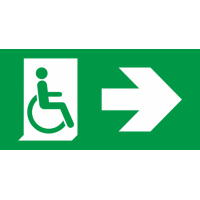 Panneau Sortie de decours handicapé droite
