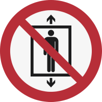 P027- ISO 7010 - Panneau Ne pas utiliser cet ascenseur pour des personnes