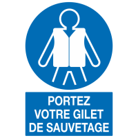 Panneau Portez votre gilet de sauvetage