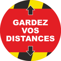 Autocollant rond gardez vos distances COVID19