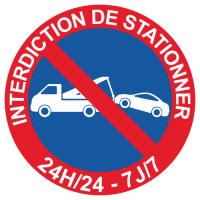 Sticker Panneau Interdiction de Stationner 24H/24 - 7J/7 Dépanneuse 3