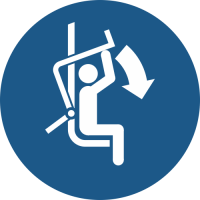 M033- ISO 7010 - Panneau Fermer la barre de sécurité du télésiège