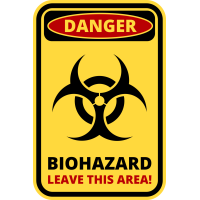 Autocollant Panneau Danger Biologique