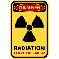 Autocollant Panneau Danger Radiation