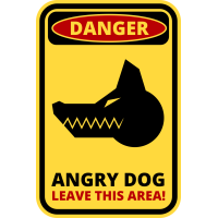 Autocollant Panneau Danger Chien