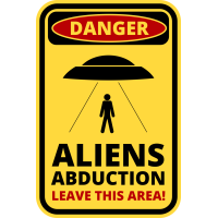Autocollant Panneau Danger Alien Enlèvement