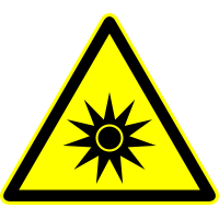 Autocollant Panneau Danger Rayonnement Optique