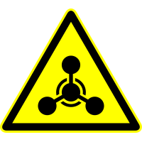 Autocollant Panneau Danger Arme Chimique