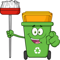 Autocollant Poubelle Respect Environnement Et Recyclage Balai 