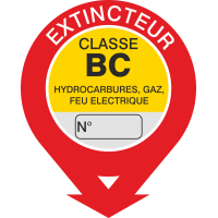 Autocollant Signalisation Extincteur Classe Bc