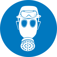 Autocollant Obligation Protéger Tête Et Voies Respiratoires Lunette Contre Acide