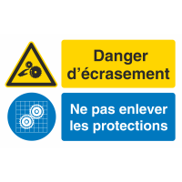 Autocollant Obligation Danger Ecrasement Garder Protection