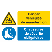 Autocollant Obligation Danger Manutention Port Chaussure Securité
