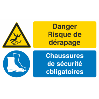 Autocollant Obligation Danger Dérapage Port Chaussure Securité
