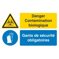 Autocollant Obligation Danger Contamination Port Gant