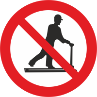 Autocollant Défense De Circuler Avec Un Chariot élévateur