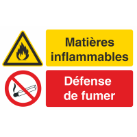 Autocollant Matières Inflammables / Défense De Fumer